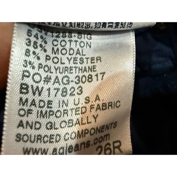 AG Adriano Goldschmied Size 26 Blue Velvet Velour Legging Pant Super Skinny - Picture 10 of 16